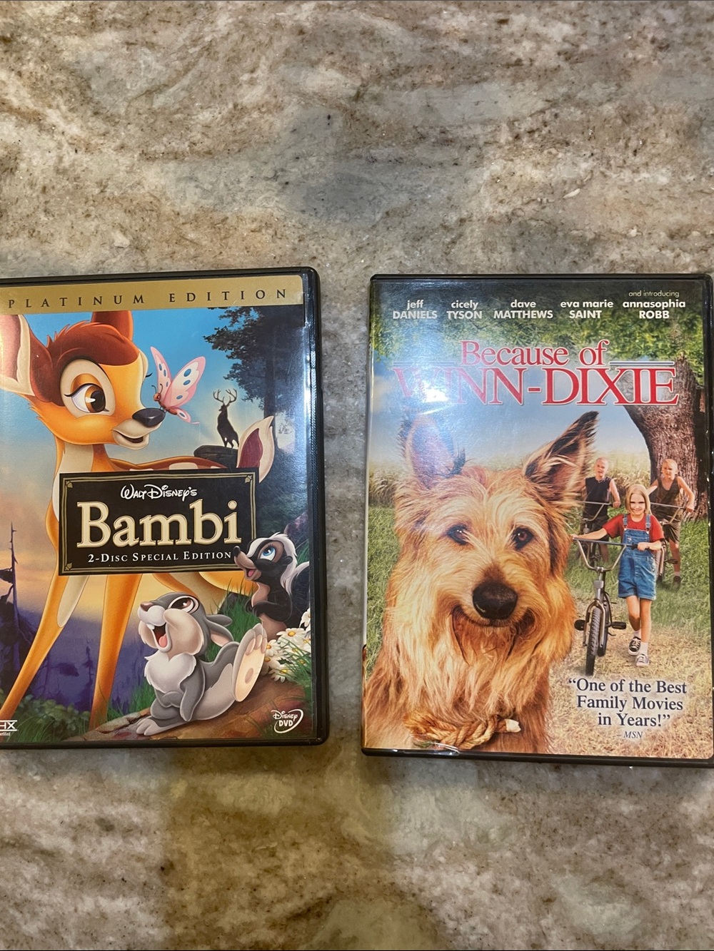 Walt Disney’s Bambi DVD and Because of Winn-Dixie DVD